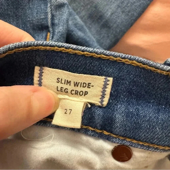 Madewell Slim Wide Leg Crop Button Fly Jeans - Size 27 - Picture 11 of 12